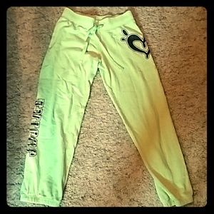 Neon green justice sweat pants